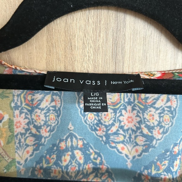 Joan Vass New York Blouse Long Sleeves Floral Patchwork Oversize Boho Large - Picture 6 of 9